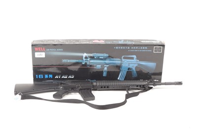 Lot 1080 - (S37) 6mm BB Well 16-A1 airsoft rifle in black,...