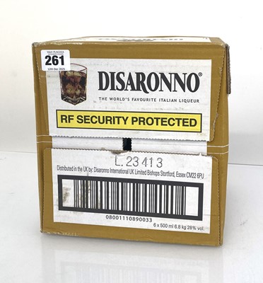 Lot 261 - A box of 6 bottles of Disaronno Originale...