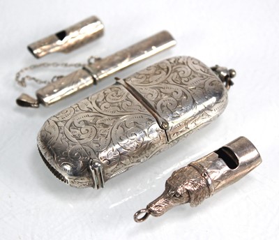 Lot 385 - An Edwardian engraved silver double ended...