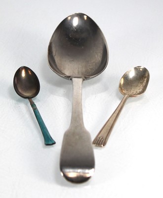 Lot 388 - A George III silver fiddle pattern table spoon,...