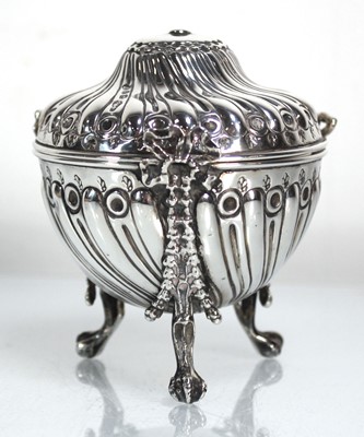 Lot 395 - A Victorian silver string container of urn...