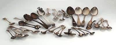 Lot 415 - A group of Georgian and later silver flatware...