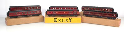 Lot 155 - Six Exley OO gauge LMS coaches including a...