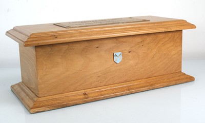 Lot 158 - A hinged oak casket of rectangular form with...