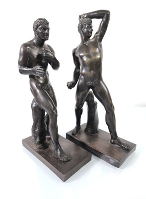 Lot 177 - A pair of early 20th century brown-patinated...