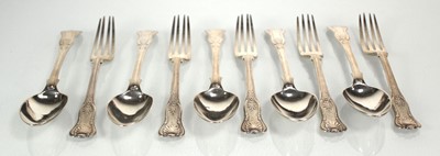 Lot 435 - A set of five Victorian Kings pattern dessert...
