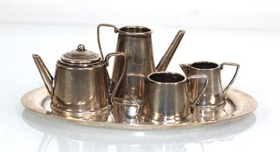 Lot 438 - A miniature silver five piece tea service,...