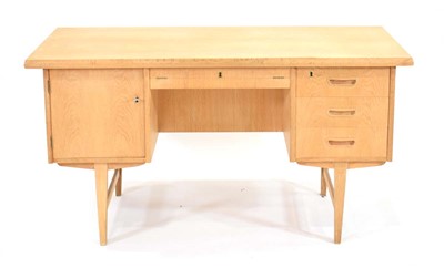 Lot 169 - A 1960's Danish oak and crossbanded desk with...