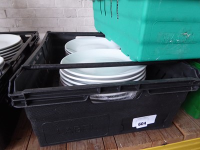 Lot 604 - Tray of approx. 24 26cm assorted dinner plates