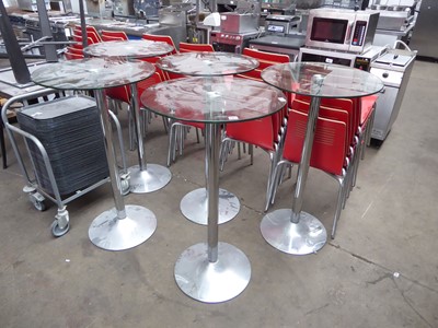 Lot 665 - 5x glass-topped peseur tables