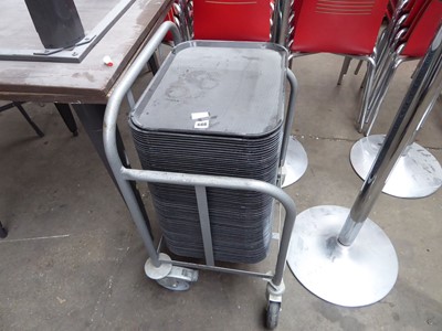 Lot 666 - Mobile trolley with large quantity of black...