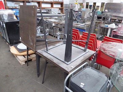 Lot 667 - 4x 80cm square-topped wooden tables