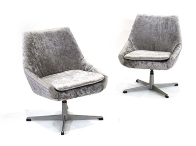 Lot 343 - A pair of 1970's Danish tub chairs on...