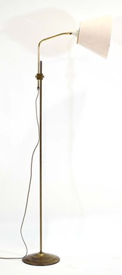 Lot 349 - A Danish brass enamelled floor lamp with a...