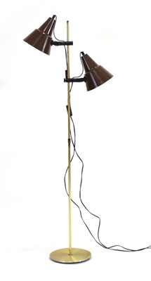 Lot 414 - A 1970's Danish twin-spot standard lamp with...