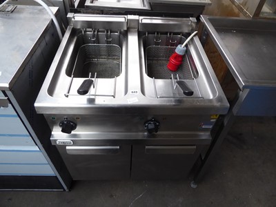 Lot 643 - 70cm electric Zanussi twin tank fryer with 2...