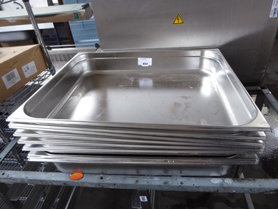 Lot 654 - 8 double size gastronorm trays