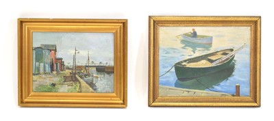 Lot 463 - 1960's Danish School, Boats by the harbour,...