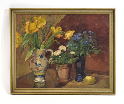 Lot 484 - 1940/50's Danish School, Three vases and...