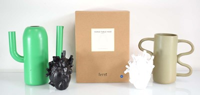 Lot 494 - A boxed Ferm 'Verso' table vase together with...