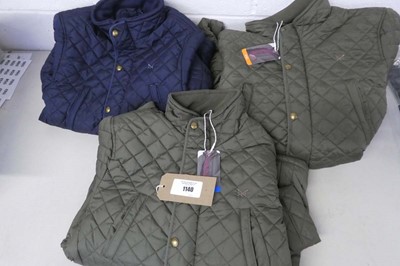 Lot 1140 - x3 Crew Clothing company quilted jackets...