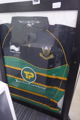Lot 2168 - Framed signed Northampton rugby football club...