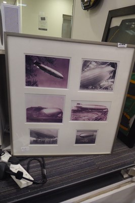 Lot 2169 - Framed set of photos of the Hinderberg airship