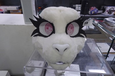Lot 2175 - Furred vampire bunny full head mask with ears