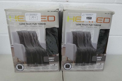 Lot 1159 - x2 boxed Berkshire heated luxe faux fur throws