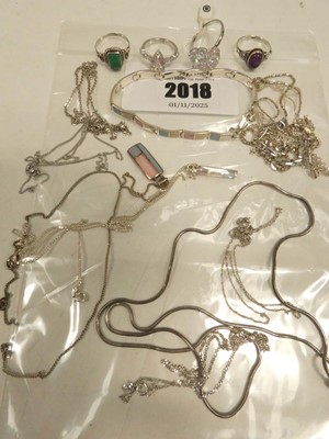 Lot 2018 - Quantity of 925 silver and white metal jewellery