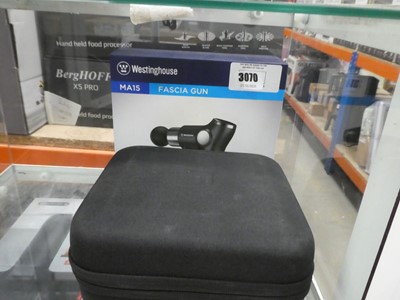 Lot 3070 - One boxed, plus one unboxed handheld massage guns
