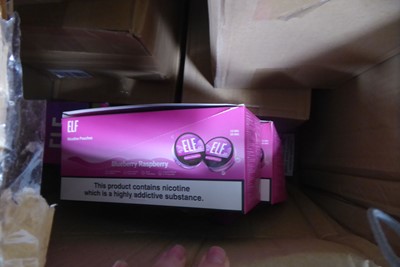 Lot 2208 - Box containing Elf nicotine pouches and...