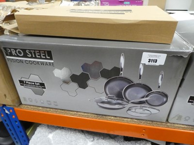 Lot 3113 - Pro Steel Fusion pan set