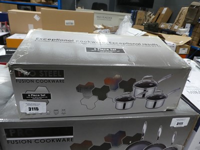 Lot 3115 - Pro Steel Fusion saucepan set