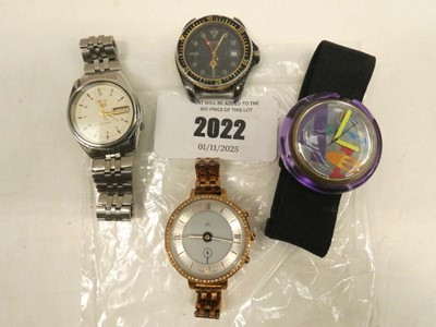 Lot 2022 - 4x watches; Swatch Pop, Blandford Ocean Diver,...