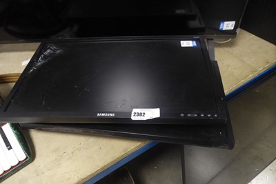 Lot 2302 - 2 Samsung monitors, no stands or power supplies