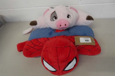 Lot 1231 - x2 cuddle pillow pals to include Marvel...