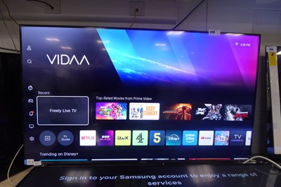 Lot 2289 - Hisense 55" 55E77NQTUK TV with box, stand and...