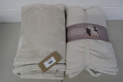 Lot 1254 - x2 Berkshire chenille knit throws - 152x178cm