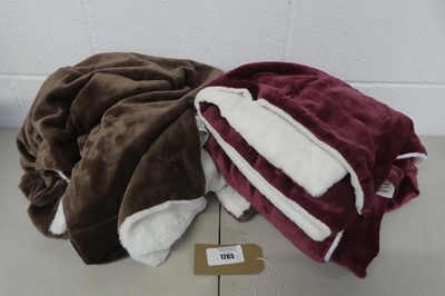 Lot 1265 - x2 Life Comfort throws in brown or plum