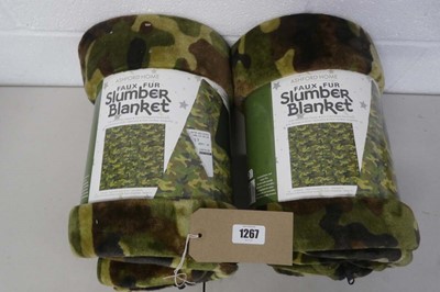 Lot 1267 - x2 Ashford home faux fur slumber blankets with...