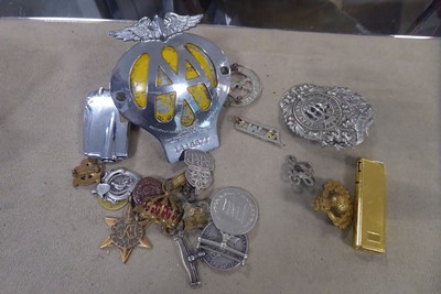 Lot 2343 - Selection of medals, car badges, plus other...