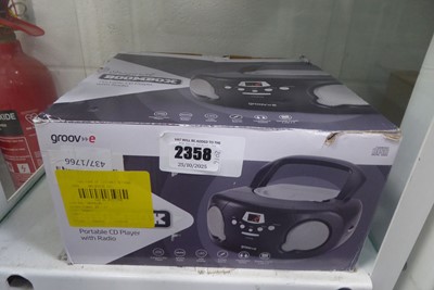 Lot 2358 - Groove Boombox portable CD player, boxed