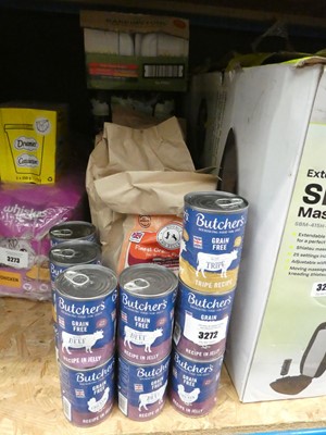 Lot 3272 - Cans of Butchers dog food plus bags of Finest...