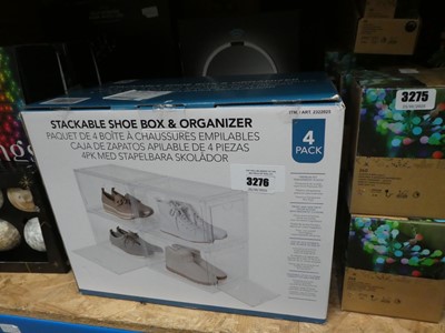 Lot 3276 - Box of stackable shoe boxes and organisers