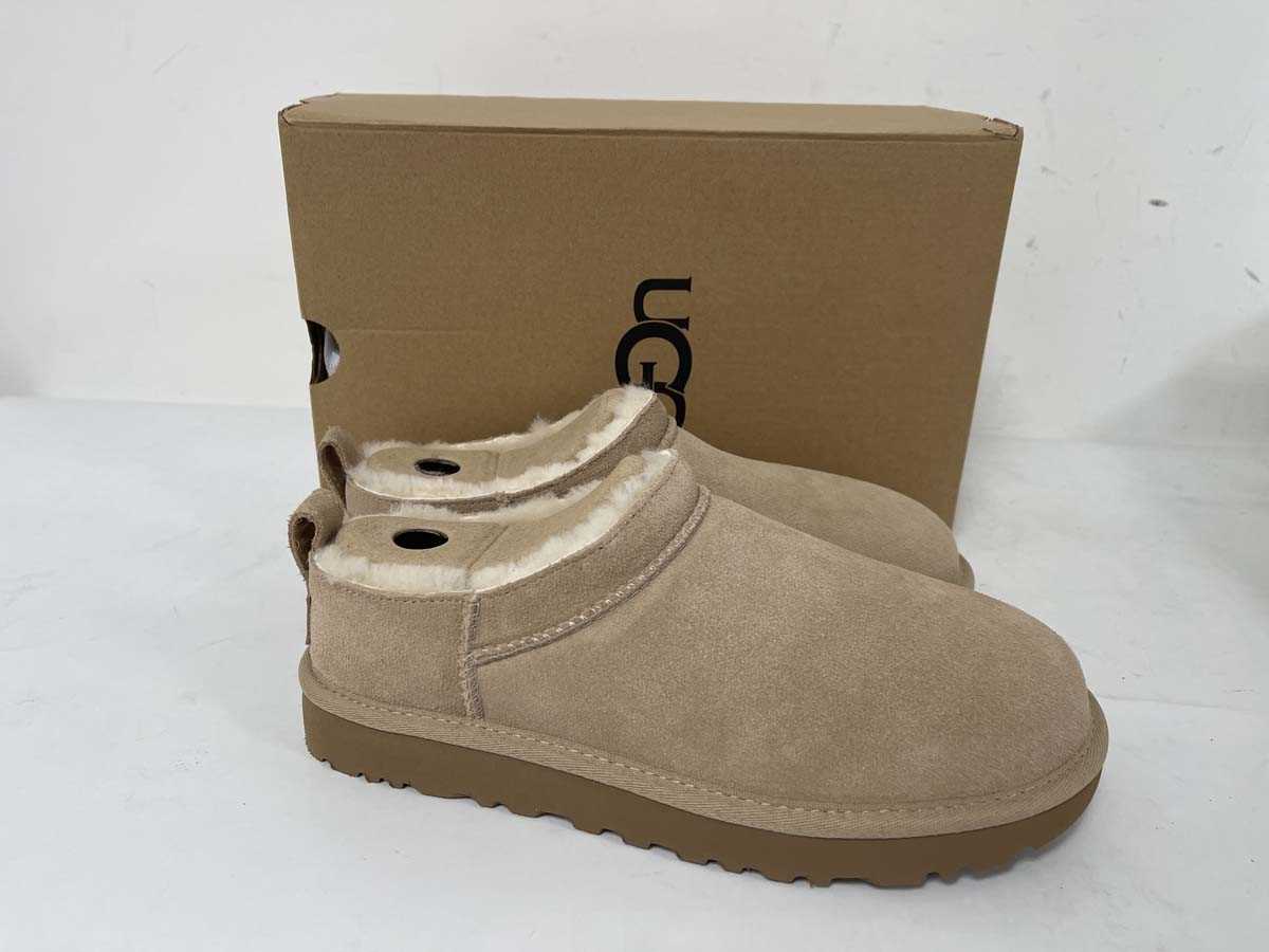 Lot 1880 - Ugg classic micro slippers in beige size UK6 -...