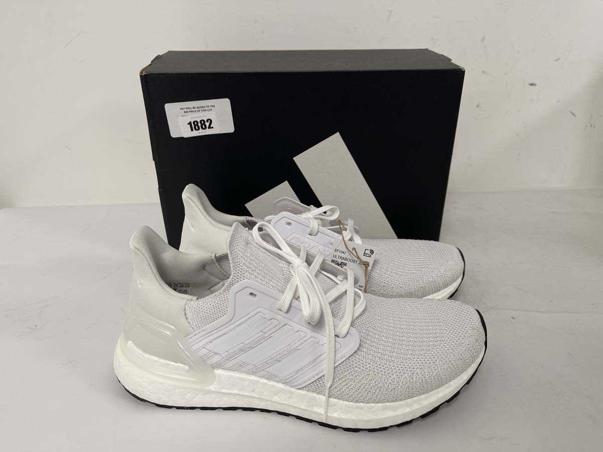 Lot 1882 - Adidas ultraboost 20 trainers in white size...