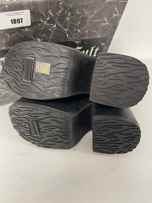 Lot 1897 - Demonia Cult vegan leather platform boots in...