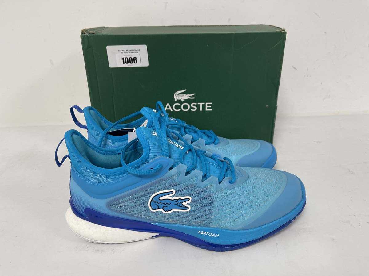 Lot Lacoste lite textile trainers in blue size UK8...