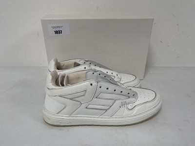 Lot Represent reptor low leather trainers in whit...